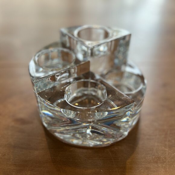 Orrefors Sweden, Quartet Crystal Votive Candle Holders - Picture 2 of 8